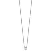 14k White Gold 1/2 carat Lab Grown Diamond VS+ F+ Radiant Complete 18 inch Four Prong Pendant Necklace
